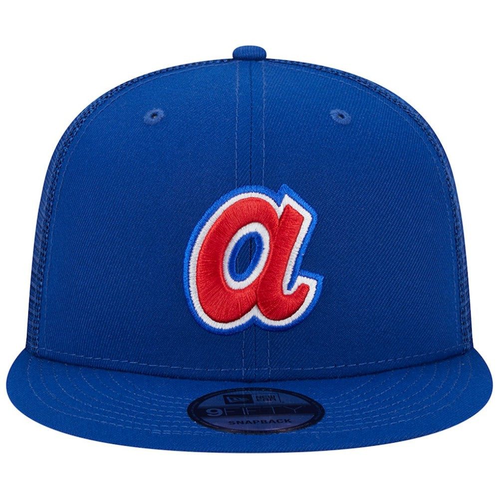 Atlanta Braves New Era Cooperstown Collection Team Color Trucker 9FIFTY Snapback Hat - Royal Hats