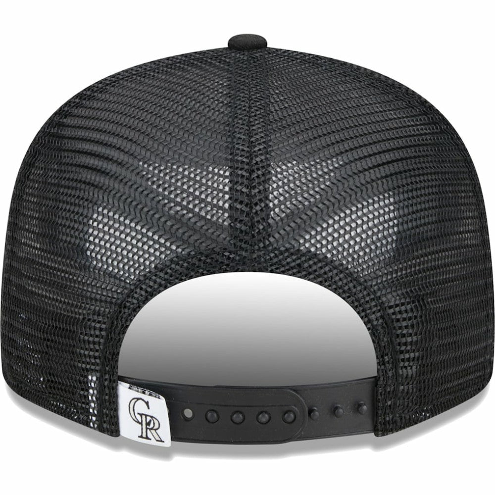Colorado Rockies New Era Team Color Trucker 9FIFTY Snapback Hat - Black Hats