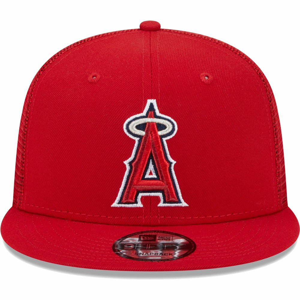 Los Angeles Angels New Era Team Color Trucker 9FIFTY Snapback Hat - Red Hats