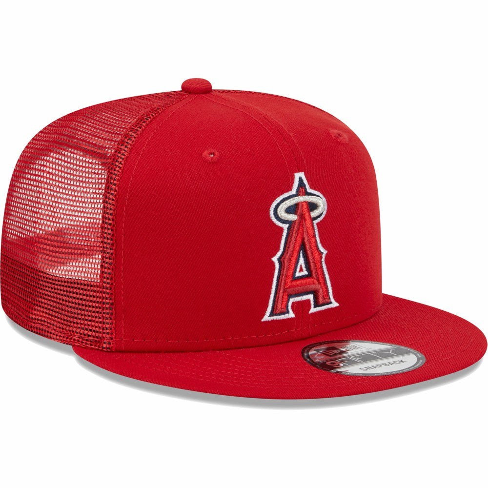 Los Angeles Angels New Era Team Color Trucker 9FIFTY Snapback Hat - Red Hats