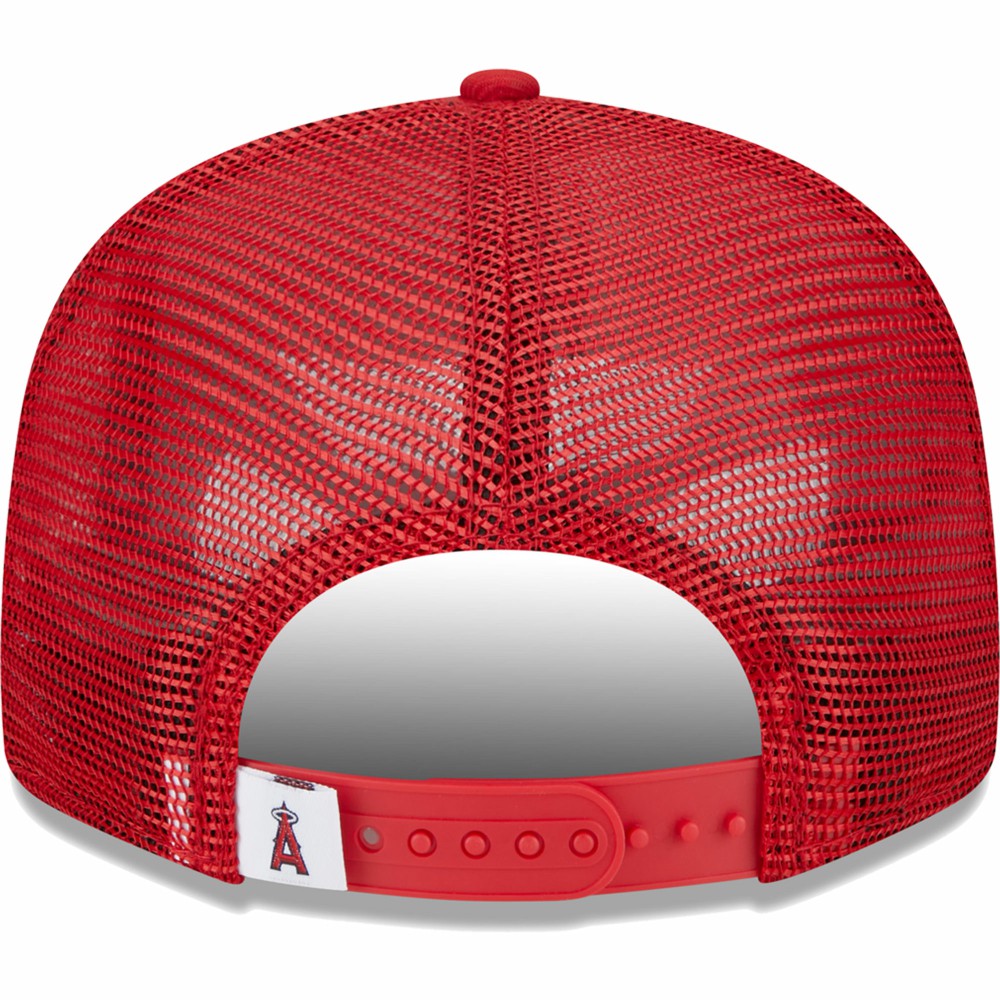 Los Angeles Angels New Era Team Color Trucker 9FIFTY Snapback Hat - Red Hats