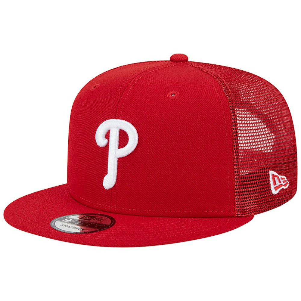 Philadelphia Phillies New Era Team Color Trucker 9FIFTY Snapback Hat - Red Hats