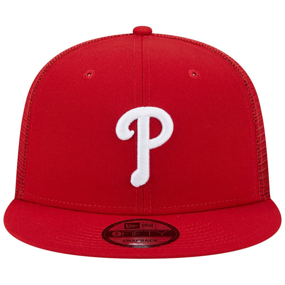 Philadelphia Phillies New Era Team Color Trucker 9FIFTY Snapback Hat - Red Hats
