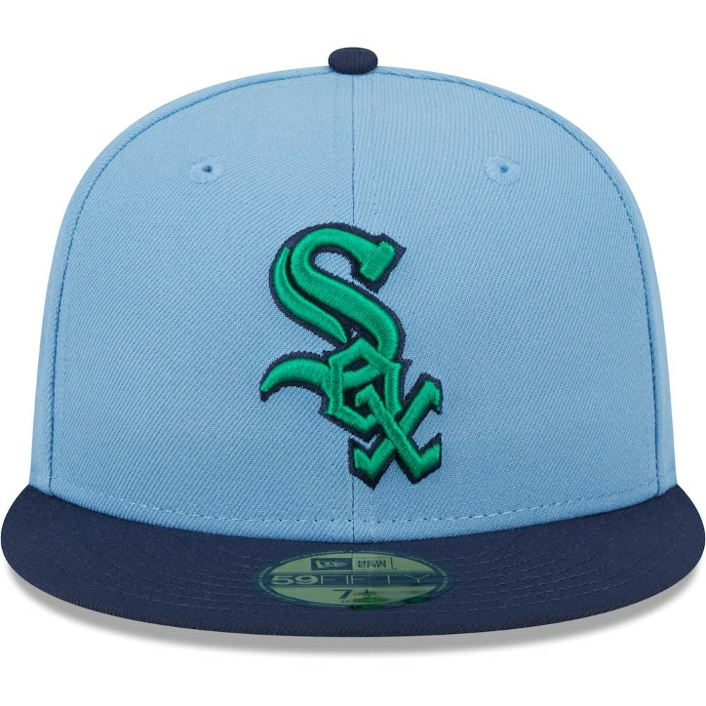 Chicago White Sox New Era Green Undervisor 59FIFTY Fitted Hat - Light Blue/Navy Hats