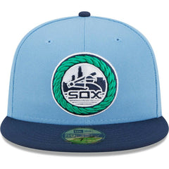 Chicago White Sox New Era Green Undervisor 59FIFTY Fitted Hat - Light Blue/Navy Hats