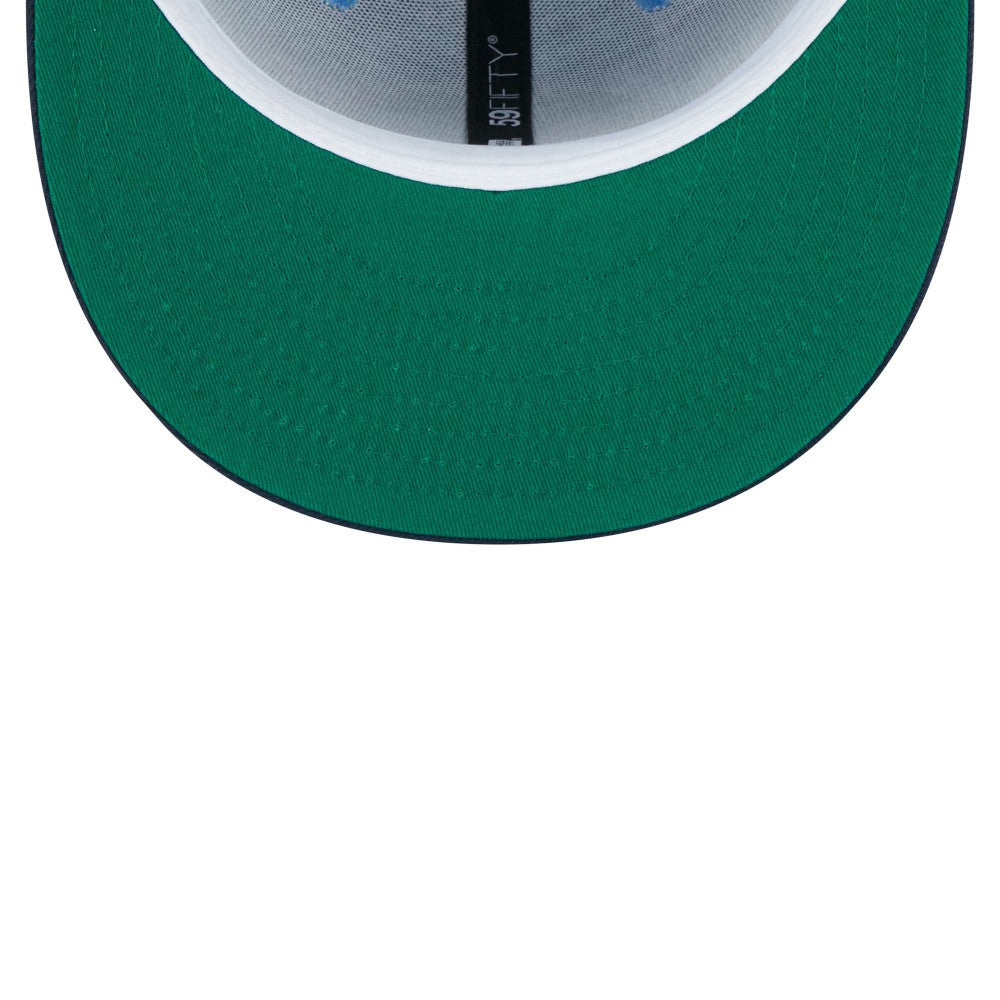 Los Angeles Dodgers New Era Green Undervisor 59FIFTY Fitted Hat - Light Blue/Navy Hats