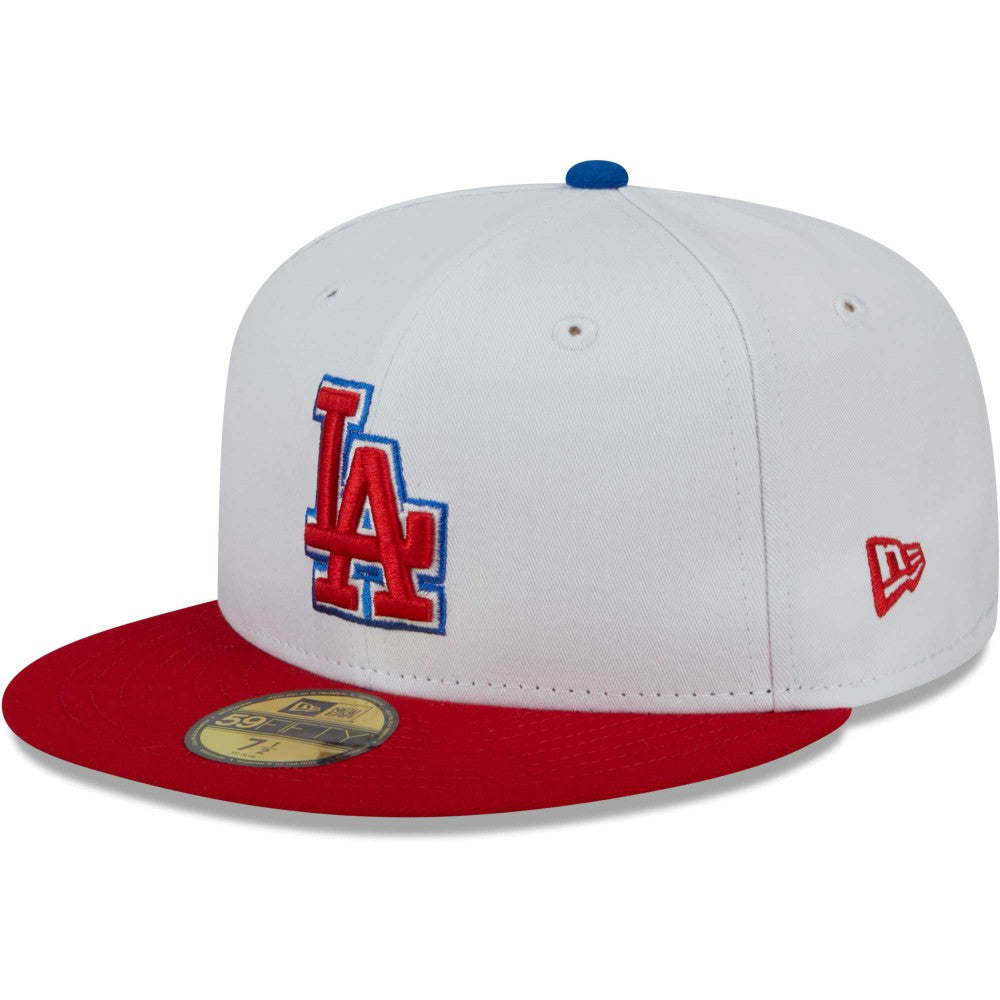 Los Angeles Dodgers New Era Undervisor 59FIFTY Fitted Hat - White/Red Hats