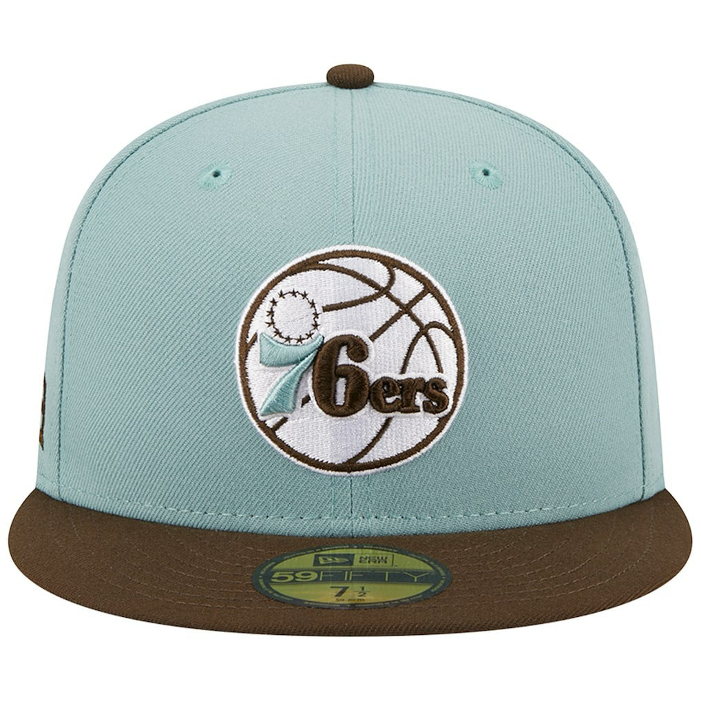 Philadelphia 76ers Two-Tone 59FIFTY Fitted Hat Light Blue/Brown