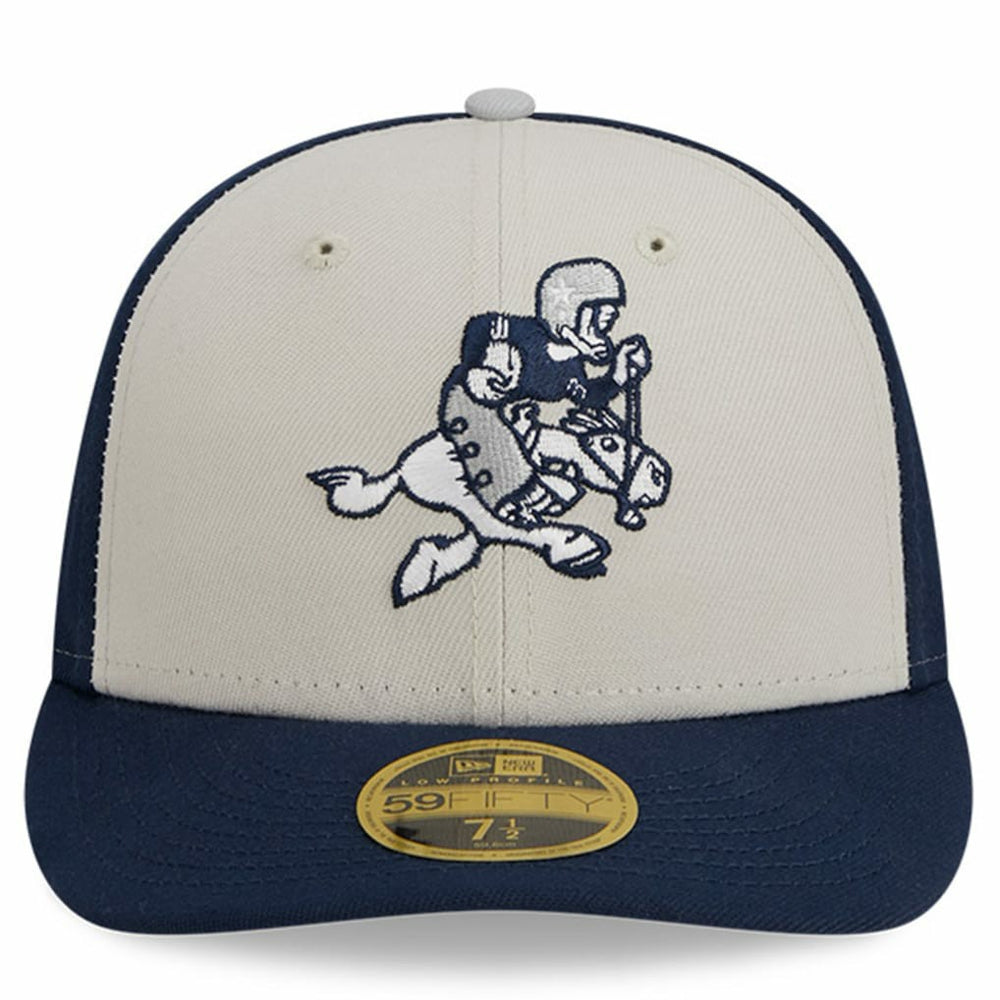 Dallas Cowboys New Era 2023 Sideline Historic Low Profile 59FIFTY Fitted Hat Cream/Navy