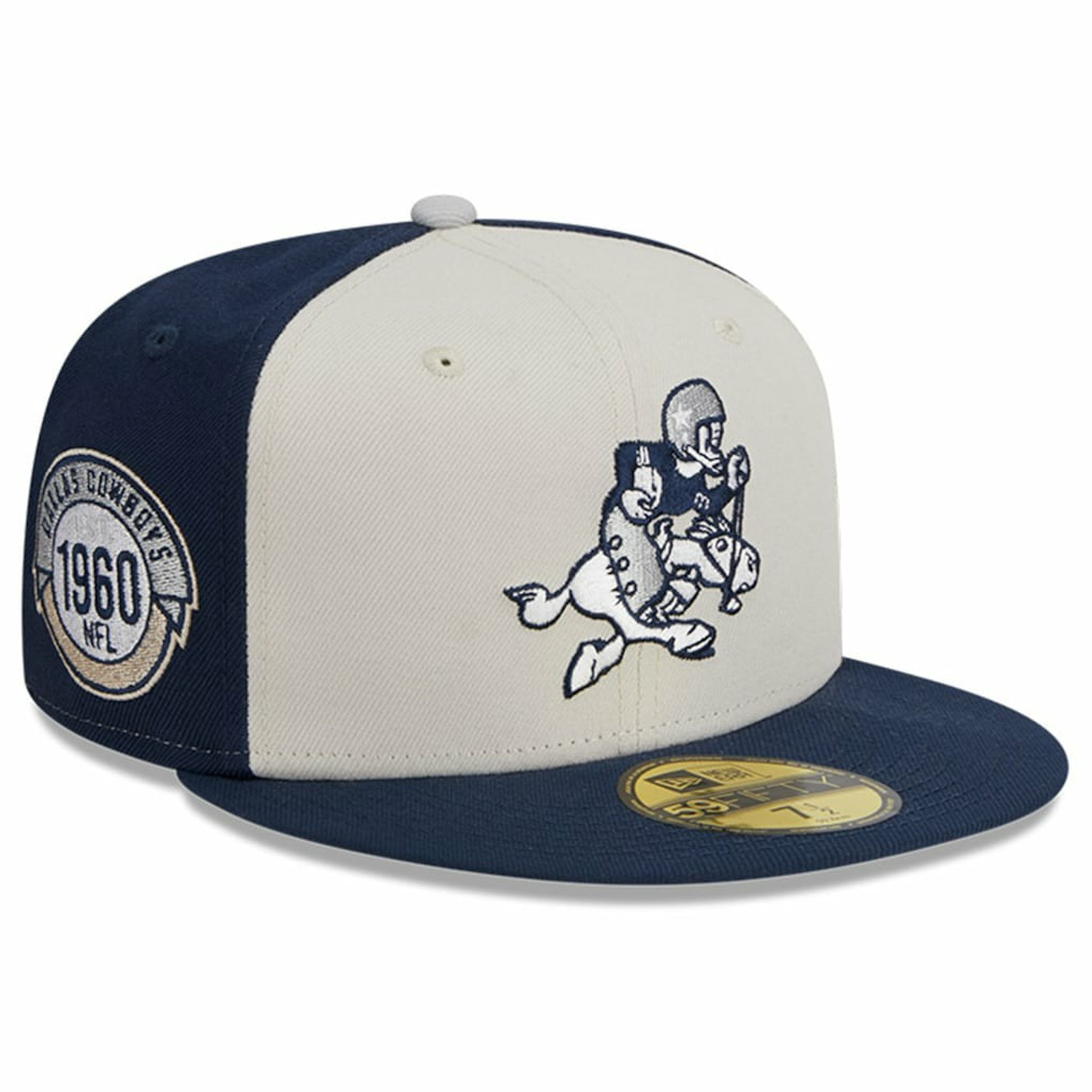 Dallas Cowboys New Era 2023 Sideline Historic 59FIFTY Fitted Hat Cream/Navy