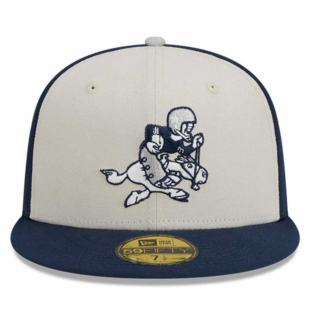 Dallas Cowboys New Era 2023 Sideline Historic 59FIFTY Fitted Hat Cream/Navy
