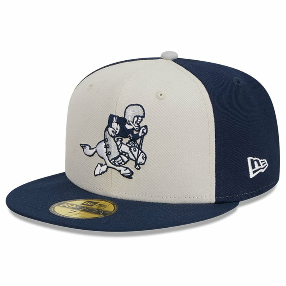 Dallas Cowboys New Era 2023 Sideline Historic 59FIFTY Fitted Hat Cream/Navy