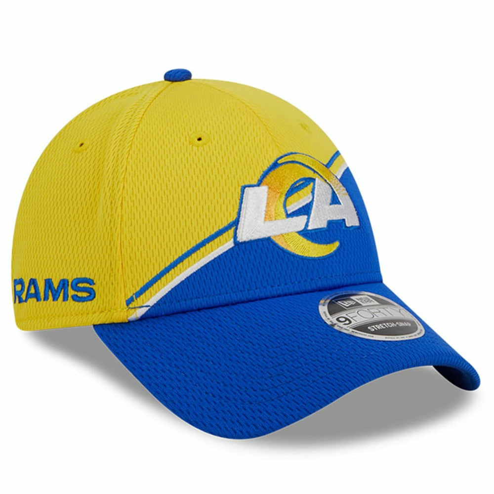 Los Angeles Rams New Era 2023 Sideline 9FORTY Adjustable Hat Gold/Royal