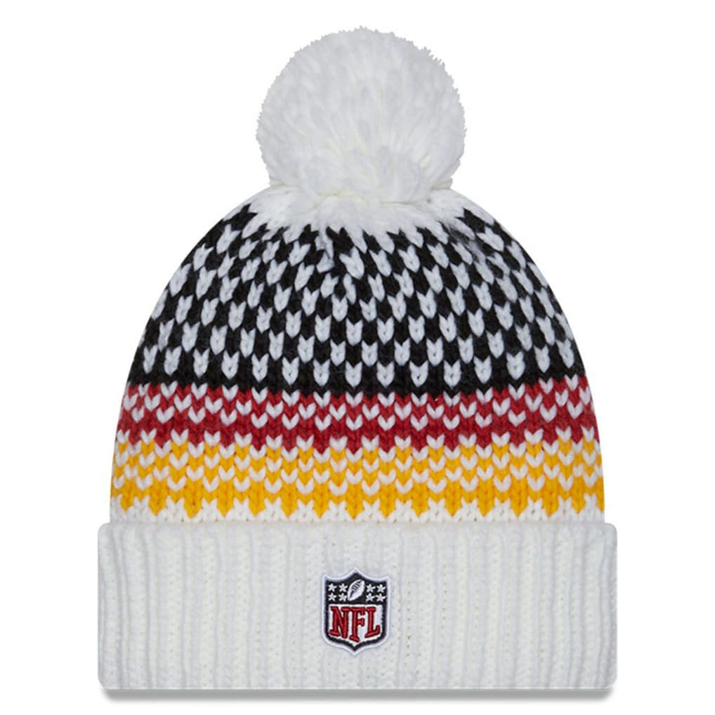 Arizona Cardinals New Era Women's 2023 Sideline Cuffed Knit Hat with Pom White
