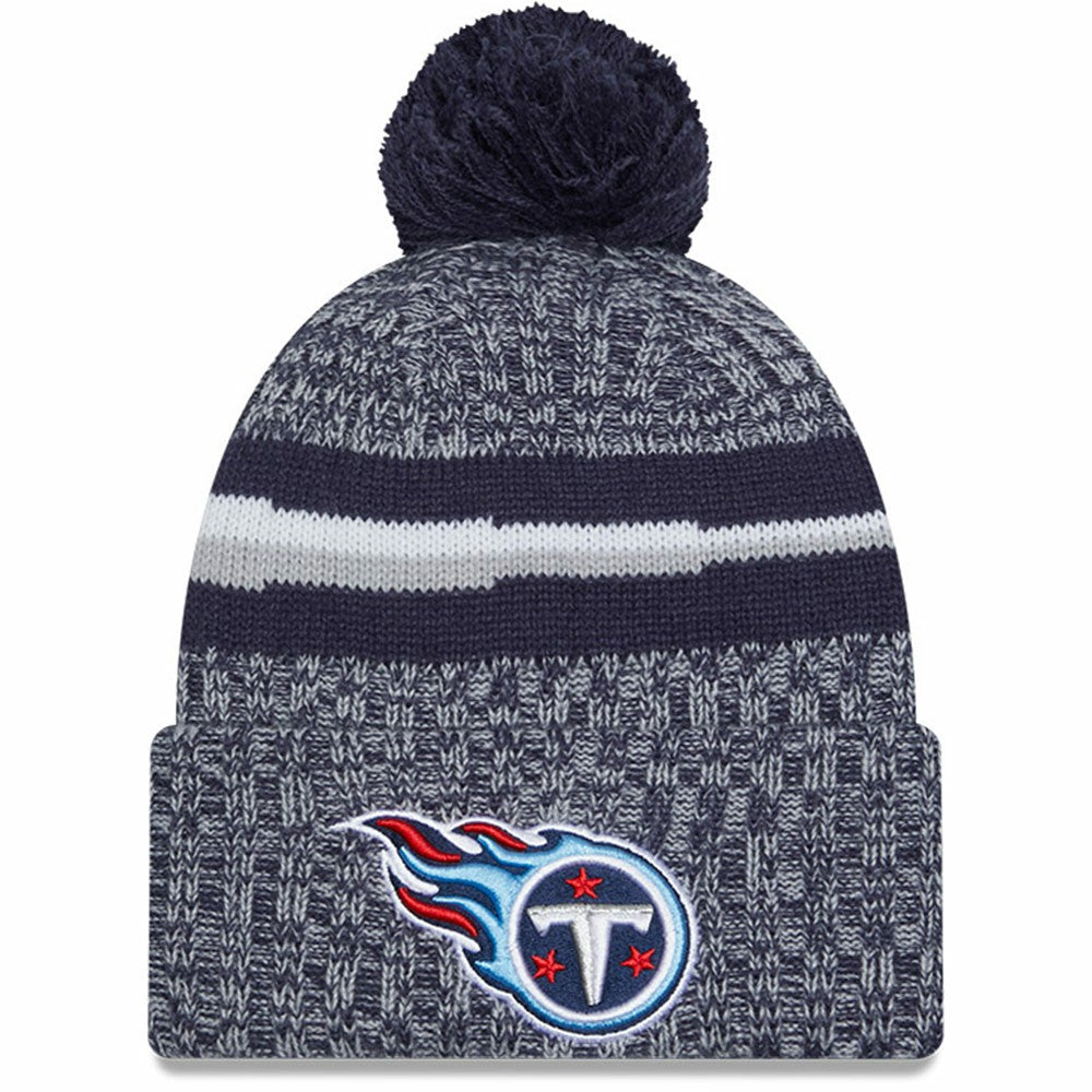 Tennessee Titans New Era 2023 Sideline Cuffed Knit Hat With Pom Navy