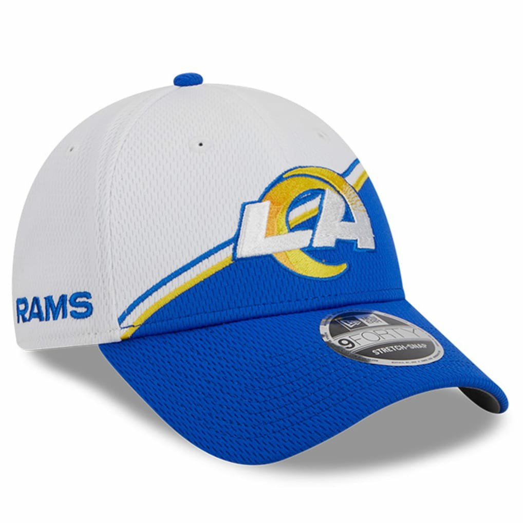 Los Angeles Rams New Era 2023 Sideline 9FORTY Adjustable Hat White/Royal