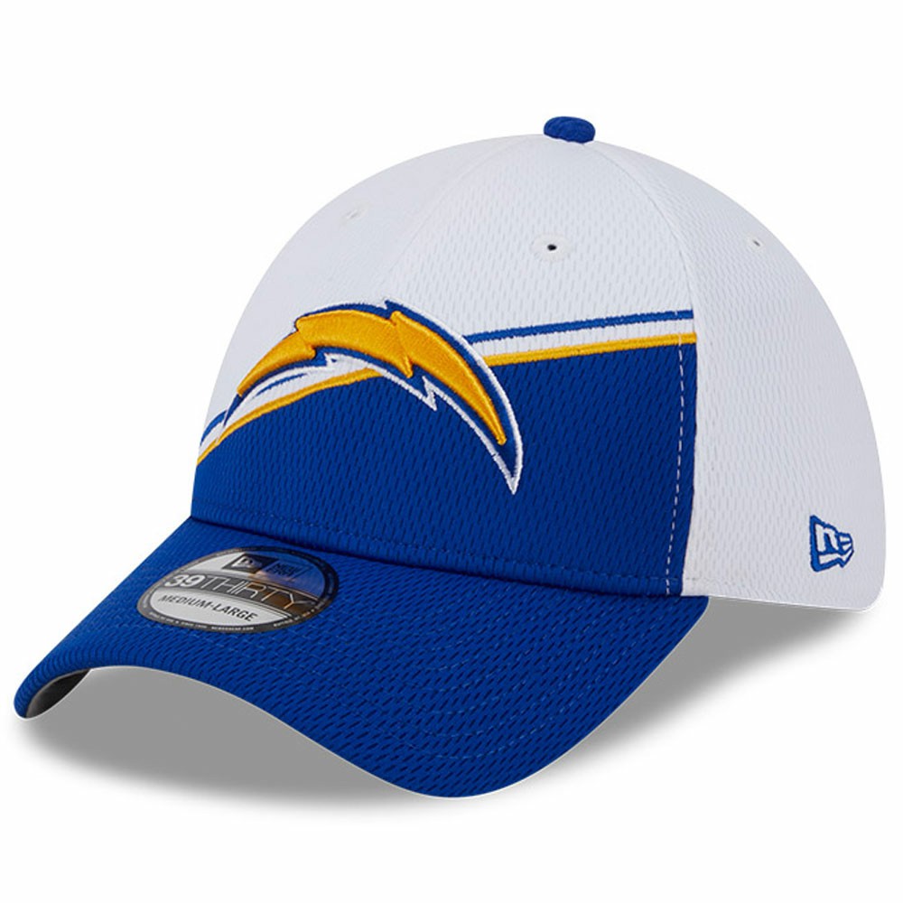 Los Angeles Chargers New Era 2023 Sideline 39THIRTY Flex Hat White/Blue