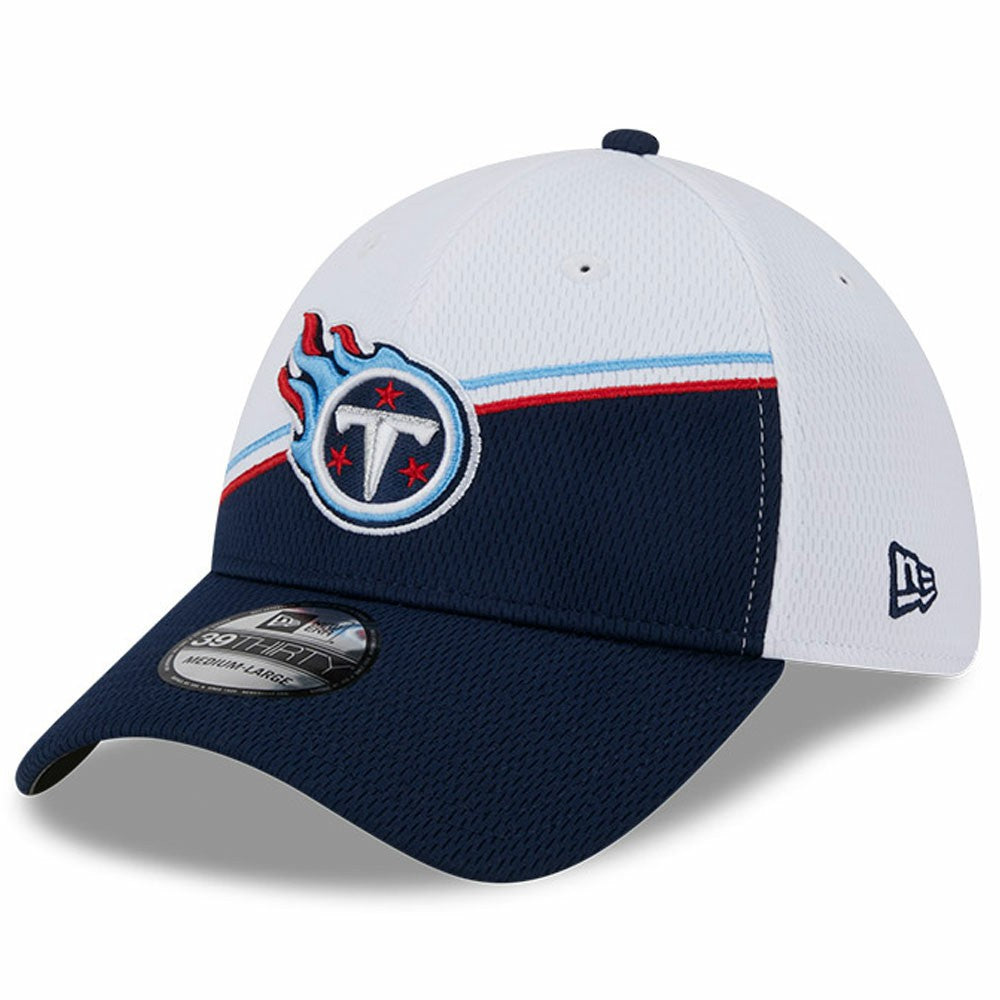 Tennessee Titans New Era 2023 Sideline 39THIRTY Flex Hat White/Navy