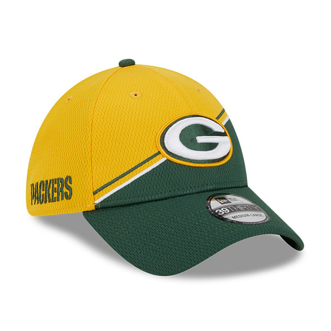 Green Bay Packers New Era 2023 Sideline 39THIRTY Flex Hat Gold/Green