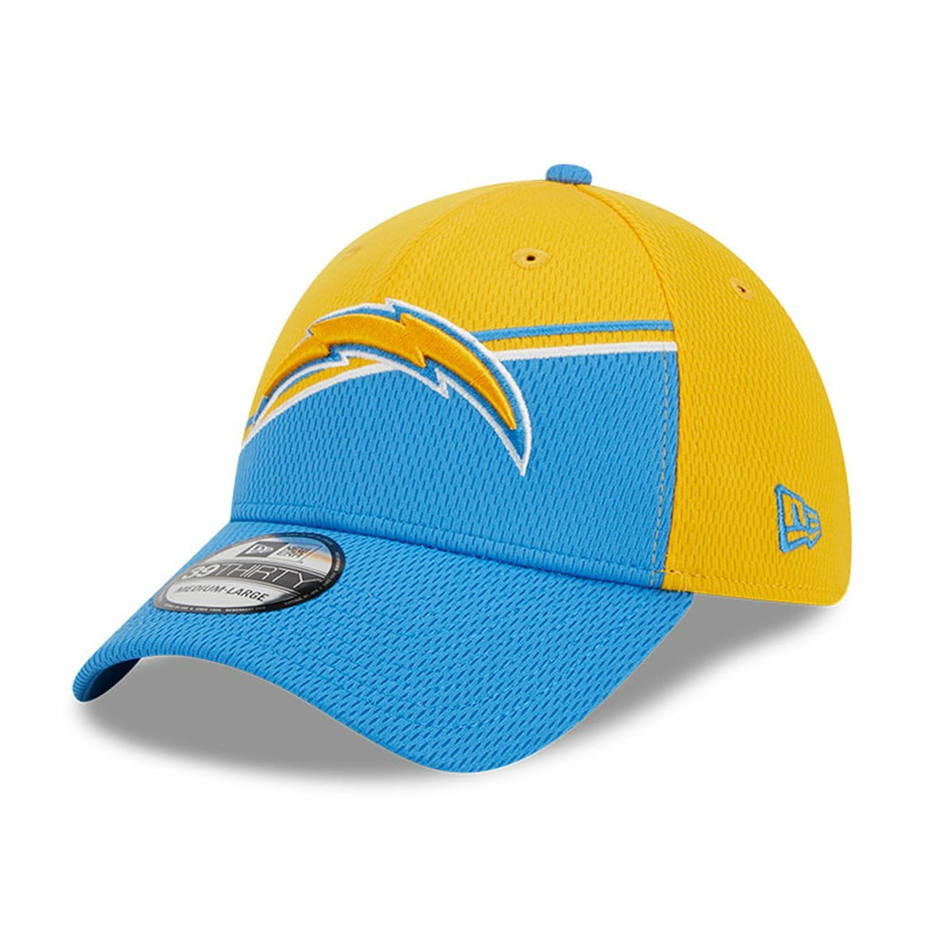 Los Angeles Chargers New Era 2023 Sideline 39THIRTY Flex Hat Gold/Powder Blue