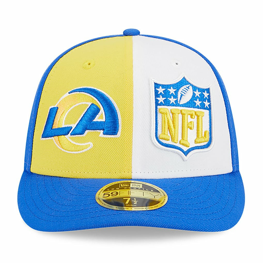Los Angeles Rams New Era 2023 Sideline Low Profile 59FIFTY Fitted Hat Yellow/Royal