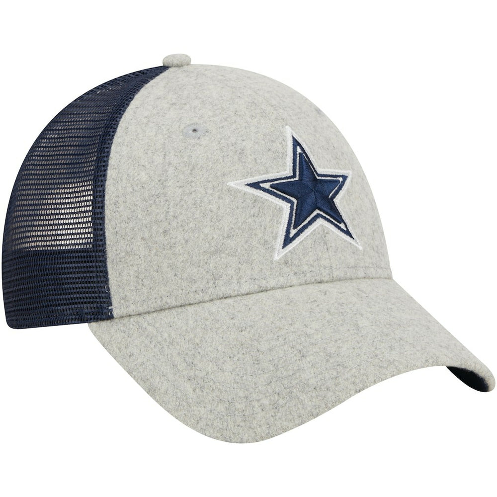 Dallas Cowboys New Era Pop Trucker 9FORTY Adjustable Hat Heather Gray/Navy