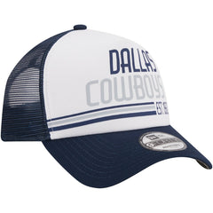 Dallas Cowboys New Era Stacked A-Frame Trucker 9FORTY Adjustable Hat White/Navy