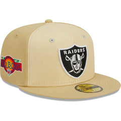 Las Vegas Raiders New Era Raffia Front 59FIFTY Fitted Hat Khaki