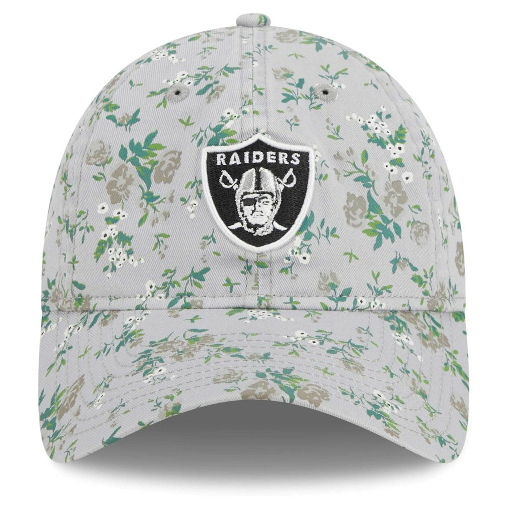Las Vegas Raiders New Era Girls Youth Bouquet 9TWENTY Adjustable Hat Gray