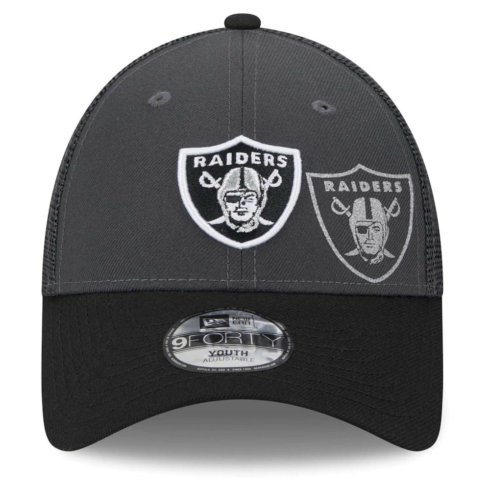 Las Vegas Raiders New Era Preschool Reflect 9FORTY Adjustable Hat Graphite/Black