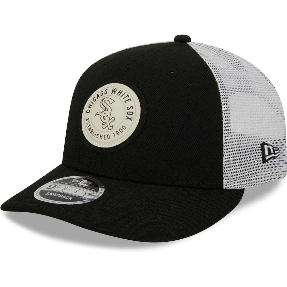 Chicago White Sox New Era Circle Trucker Low Profile 9FIFTY Snapback Hat - Black Hats