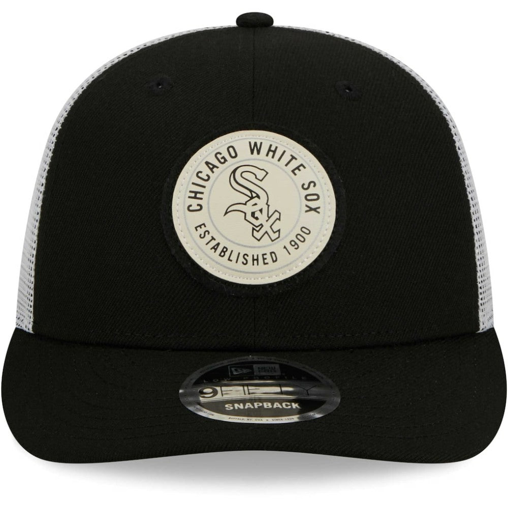 Chicago White Sox New Era Circle Trucker Low Profile 9FIFTY Snapback Hat - Black Hats
