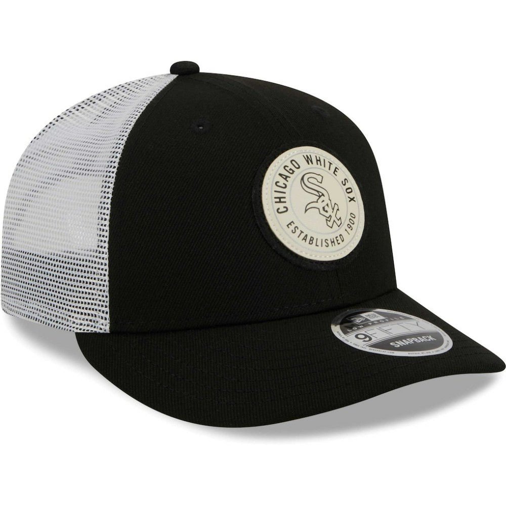 Chicago White Sox New Era Circle Trucker Low Profile 9FIFTY Snapback Hat - Black Hats