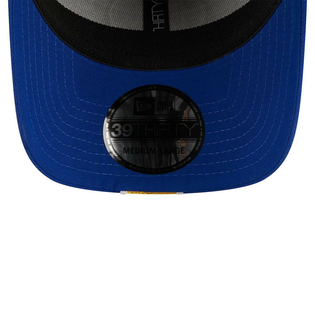 Golden State Warriors Striped 39THIRTY Flex Hat Gray/Royal