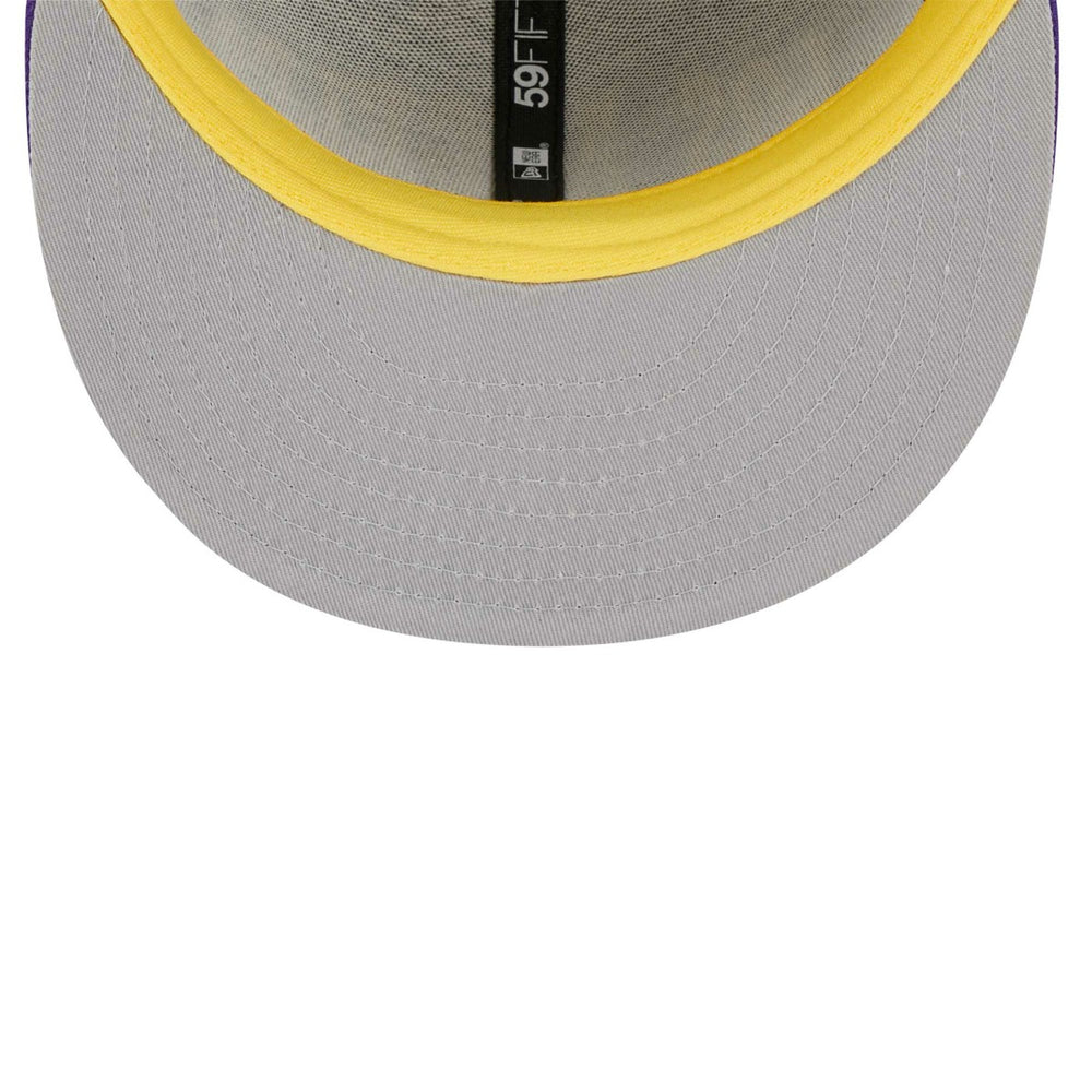 Los Angeles Lakers Big Arch Text 59FIFTY Fitted Hat Purple