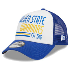 Golden State Warriors Lift Pass Foam Front Trucker 9FORTY Adjustable Hat White