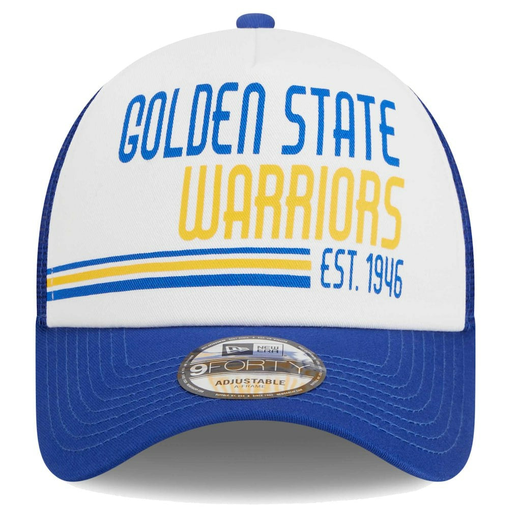 Golden State Warriors Lift Pass Foam Front Trucker 9FORTY Adjustable Hat White