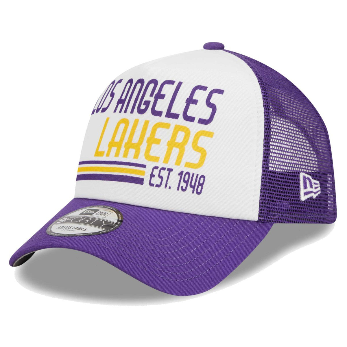 Los Angeles Lakers Lift Pass Foam Front Trucker 9FORTY Adjustable Hat White