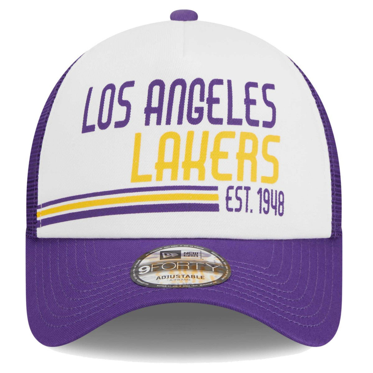 Los Angeles Lakers Lift Pass Foam Front Trucker 9FORTY Adjustable Hat White