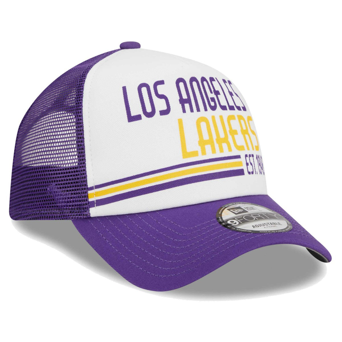 Los Angeles Lakers Lift Pass Foam Front Trucker 9FORTY Adjustable Hat White