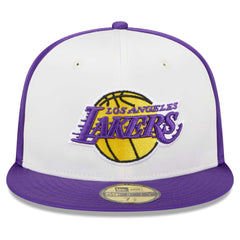 Los Angeles Lakers Throwback Satin 59FIFTY Fitted Hat White