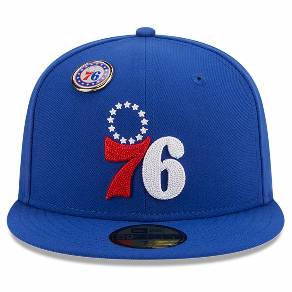 Philadelphia 76ers Chainstitch Logo Pin 59FIFTY Fitted Hat Royal