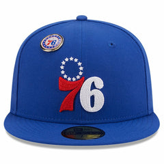 Philadelphia 76ers Chainstitch Logo Pin 59FIFTY Fitted Hat Royal