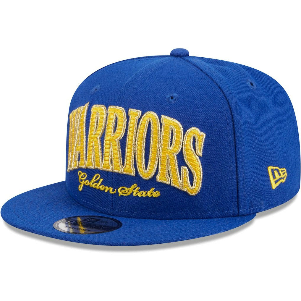 Golden State Warriors Golden Tall Text 9FIFTY Snapback Hat Royal