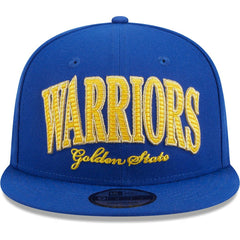 Golden State Warriors Golden Tall Text 9FIFTY Snapback Hat Royal