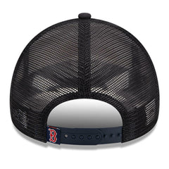 Boston Red Sox New Era Stacked A-Frame Trucker 9FORTY Adjustable Hat - White/Navy Hats