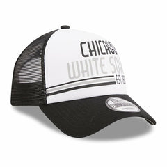 Chicago White Sox New Era Stacked A-Frame Trucker 9FORTY Adjustable Hat - White/Black Hats