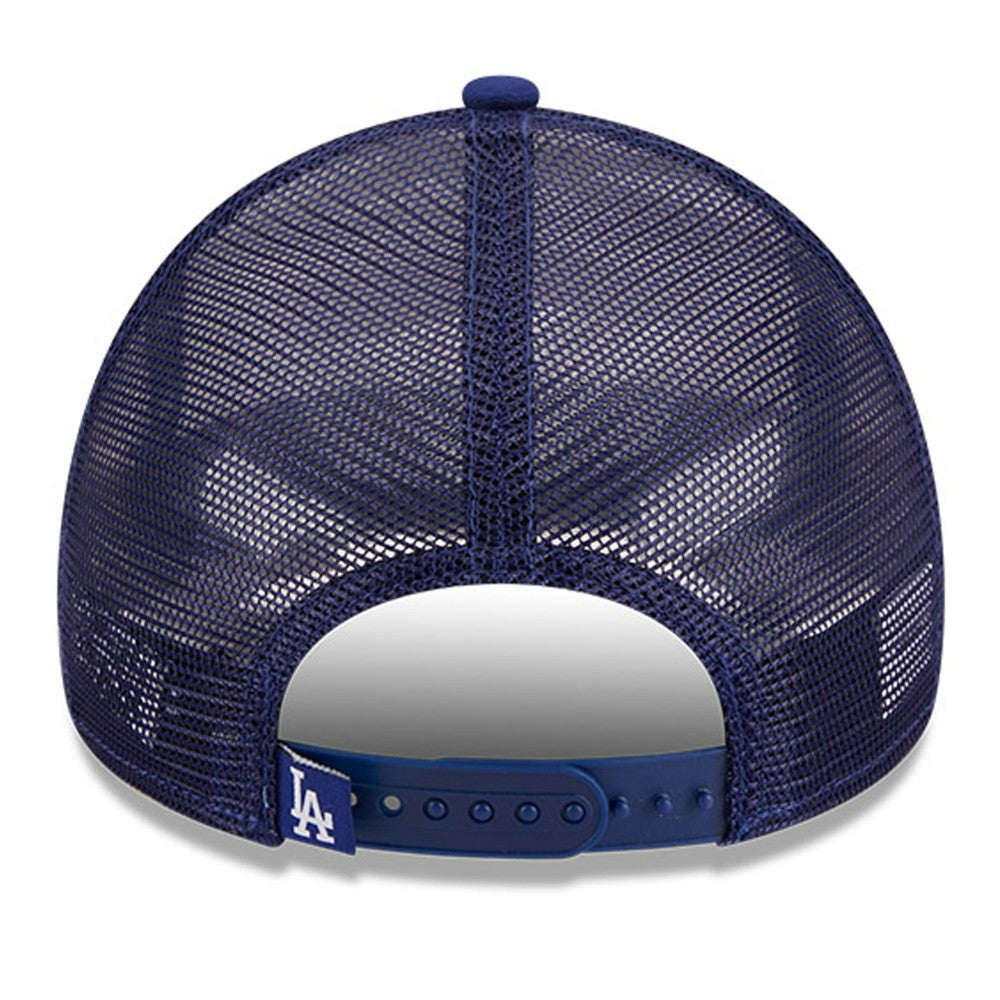 Los Angeles Dodgers New Era Stacked A-Frame Trucker 9FORTY Adjustable Hat - White/Royal Hats