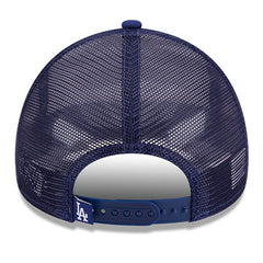 Los Angeles Dodgers New Era Stacked A-Frame Trucker 9FORTY Adjustable Hat - White/Royal Hats