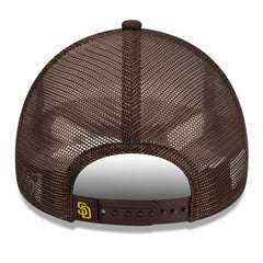 San Diego Padres New Era Stacked A-Frame Trucker 9FORTY Adjustable Hat - White/Brown Hats